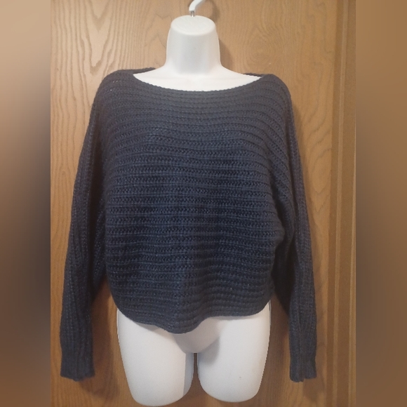 Navy blue Batwing sleeve sweater - Picture 5 of 10